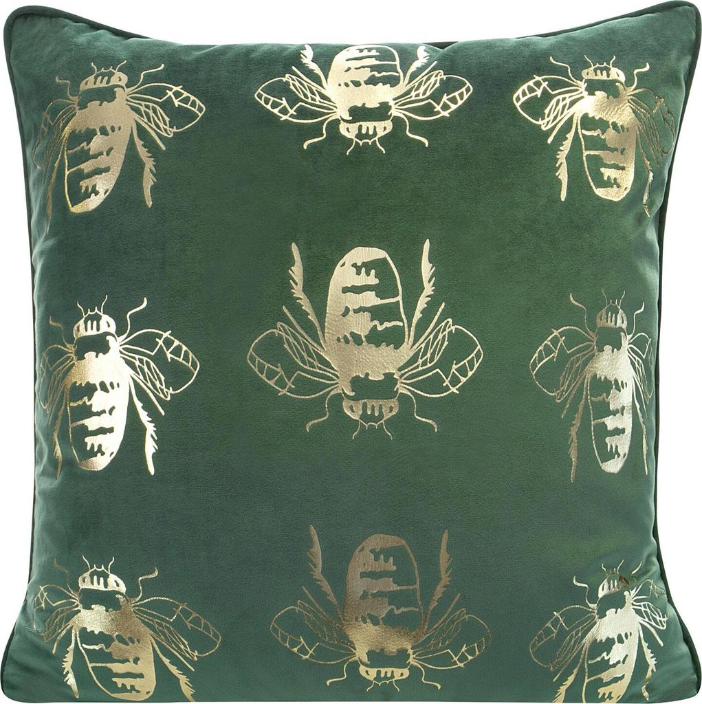 EUROFIRANY | Kissenbezug - 45 x 45 cm - dunkelgrüne Kissenhülle - Velours Modern