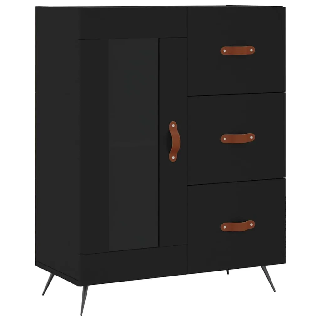 SYFAX™ Credenza in Legno Multistrato Nero 69,5x34x90 cm: Alta Qualità