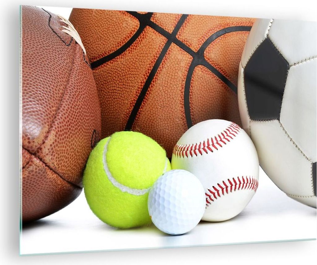 Bilder auf glas - Fußball Ball Sport Golf - 70x50cm - Glasbilder - Wandbilder - Kunstdruck - zum Aufhängen bereit - Wanddekoration aus Glas - Gla...