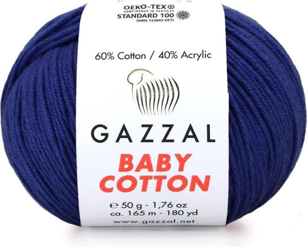 Gazzal Baby Baumwolle 3438 - Weiche Wolle für farbenfrohe Babykleidung, Blau