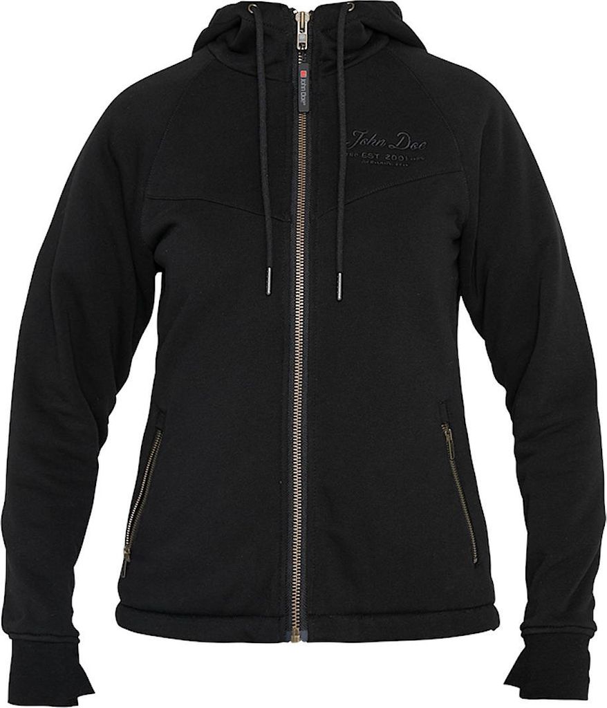 John Doe XTM 2.0 Damen Motorrad Zip Hoodie, schwarz, 3XL