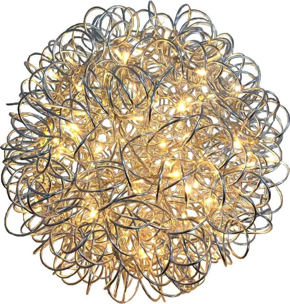 3D Weihnachtskugel "Galax Cluster" mit 50 LEDs - Silber - ø30 cm
