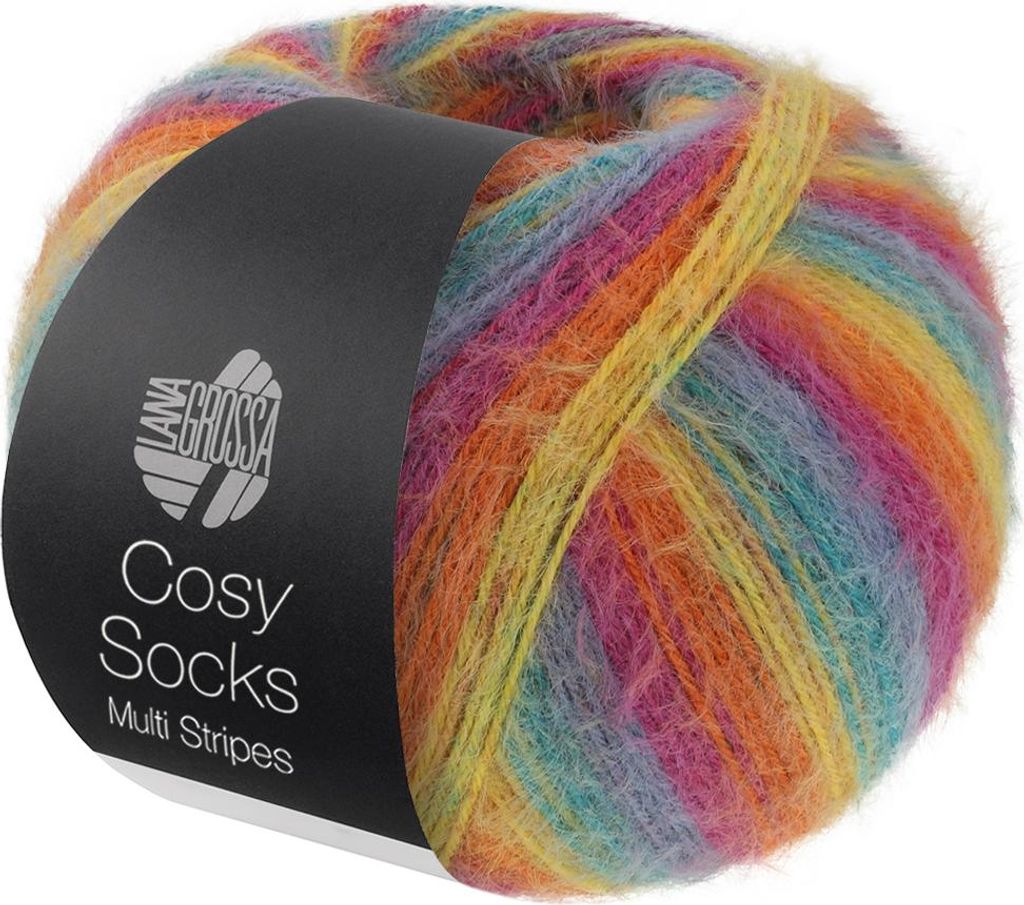 Lana Grossa Meilenweit 100 g COSY SOCKS Multi Stripes 400 m Immagine del prodotto 
