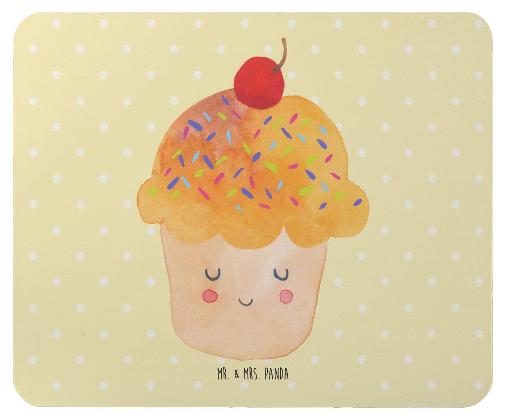 Mr. & Mrs. Panda Mouse Pad Cupcake - Gelb Pastell - Geschenk, Cupcakes, Backen, Motivation Sprüche, Küche Deko, Mauspad, mousematte, pc, Lustige,...