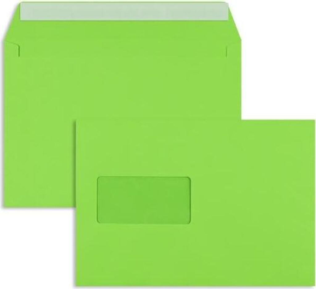 Briefumschläge C5 120g/qm haftklebend Fenster VE=500 Stück limonengrün