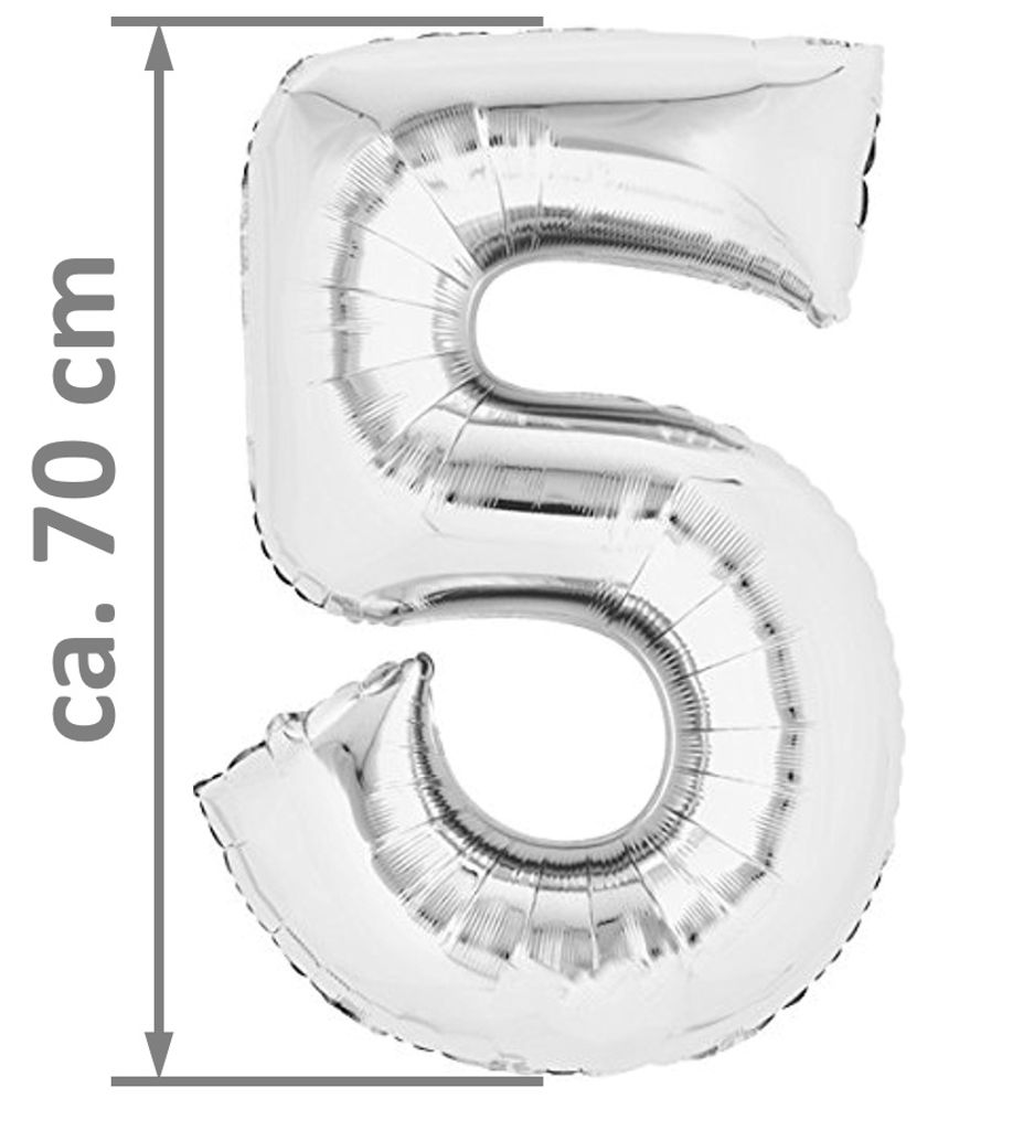 XL 70cm not Helium balloon Folienballon Silber Zahl 8 Zahlen Geburtstag Geschenk