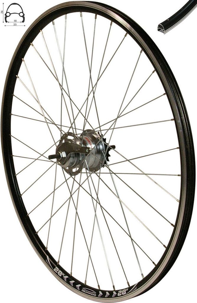 REDONDO 28 Zoll Laufrad Hinterrad Felge Schwarz Shimano Produktbild