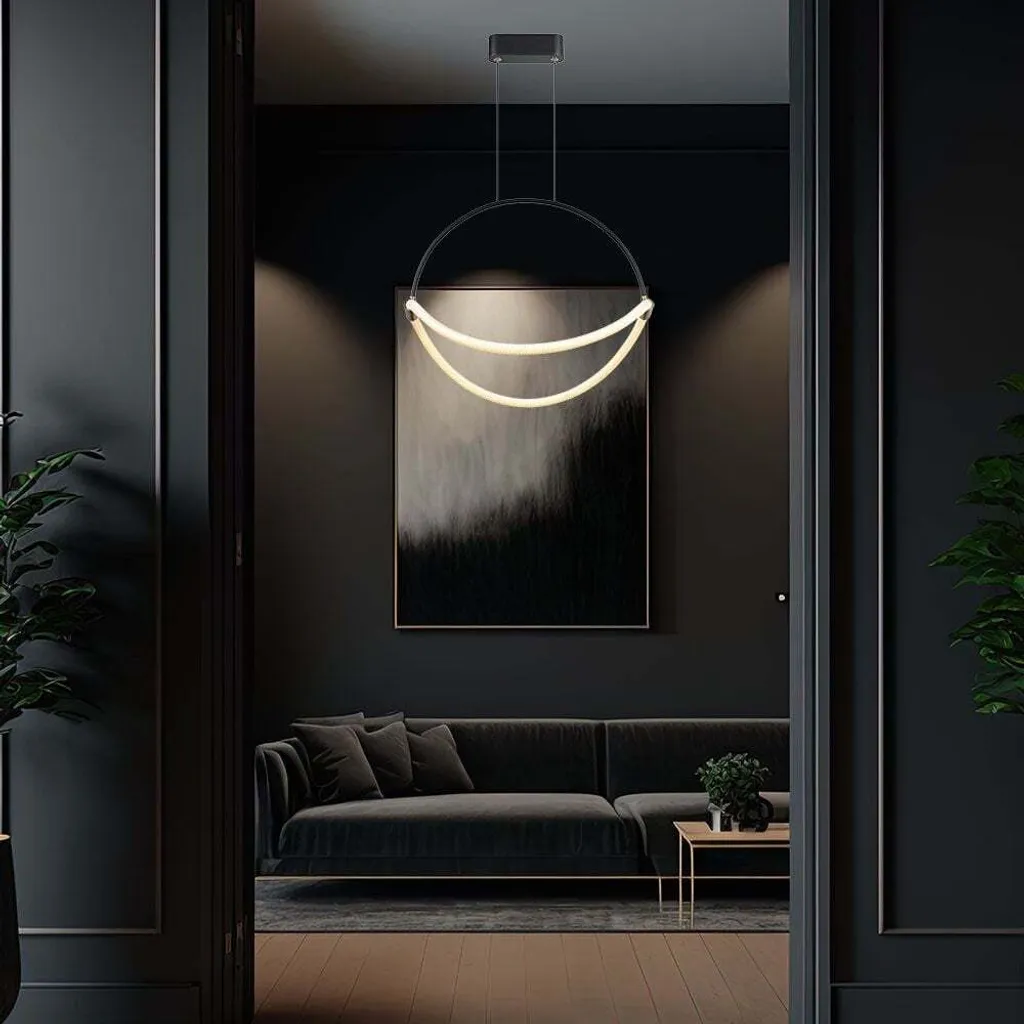 Lampada a Sospensione LED Alluminio Nero H 170cm | Design Moderno - 2