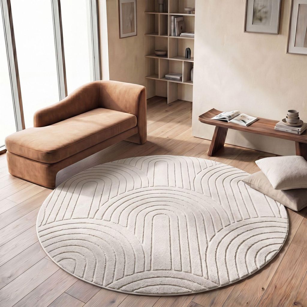 TT Home Wohnzimmer Teppich Schlafzimmer Hochflor Produktbild 