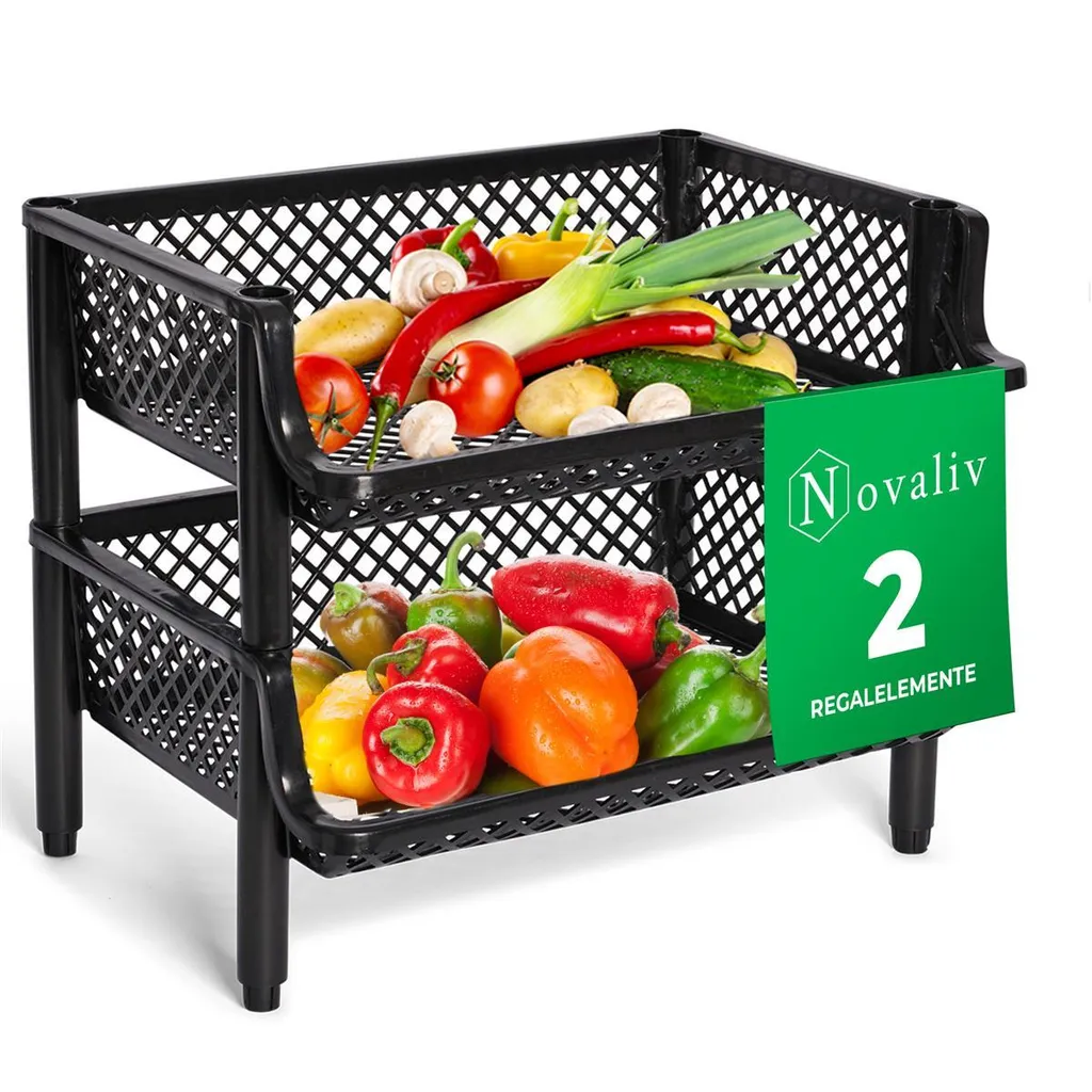 Étagère à Paniers Noire Modulable et Extensible pour Stockage de Cave