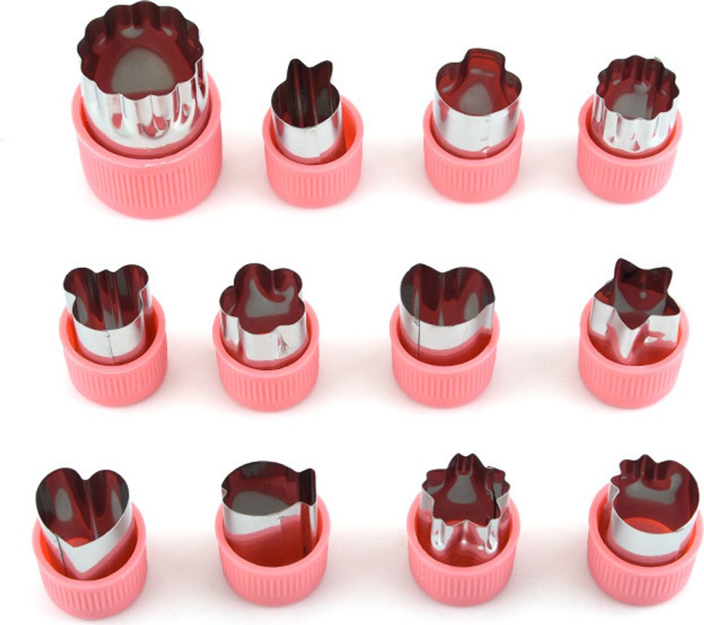 ["12 Stück Gemüse Ausstechformen, Cookie Kuchen Obst Ausstecher aus Edelstahl, Plätzchen Ausstecher/Kekse Ausstechformen Set für Kuchen, Keks, ...