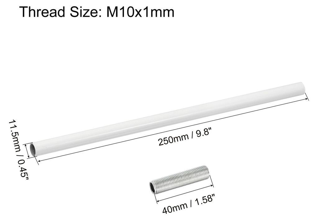 2 Set Verl?ngerungsstangensatz, Verbindungsmutter M10 250 mm / 3,94" š¹berwurfmutter mit Gewinderohr, Gewindeverl?ngerung, Wei?