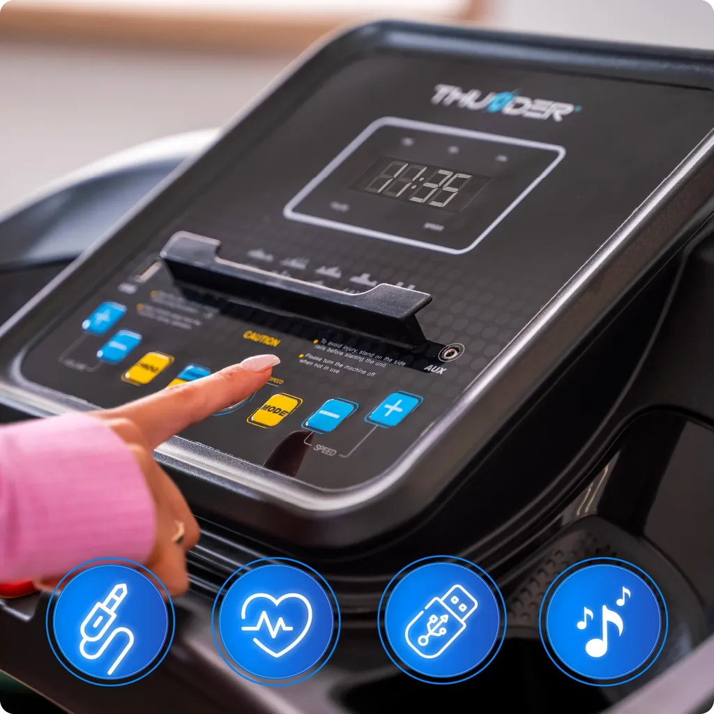 Tapis de course pliable 12,8 km/h Thunder G8000 avec HP Bluetooth