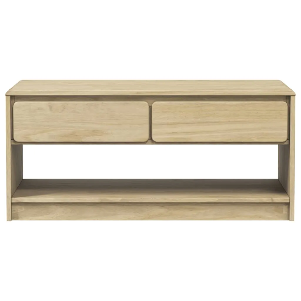 Table basse rectangulaire en bois massif SAUDA avec étagère basse - 10