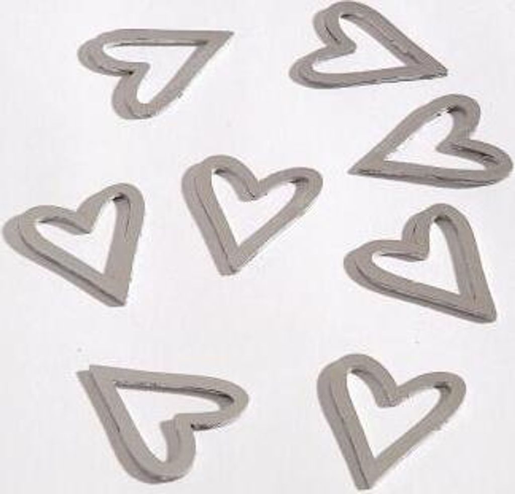 8 Holzherzen 3,5cm Herzen Streuteile Hochzeit Valentin Muttertag Tischdeko Holz, Farbe:silber