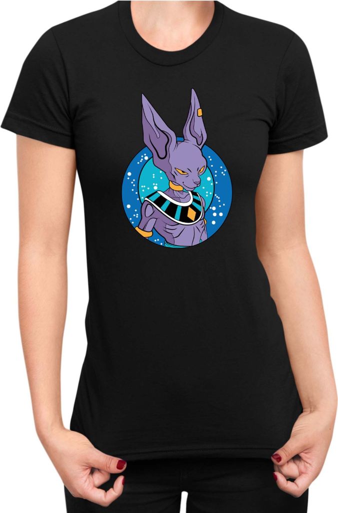 Damen T-Shirt Dragon Anime Manga Ball Z Beerus 01, Lady XS / Schwarz