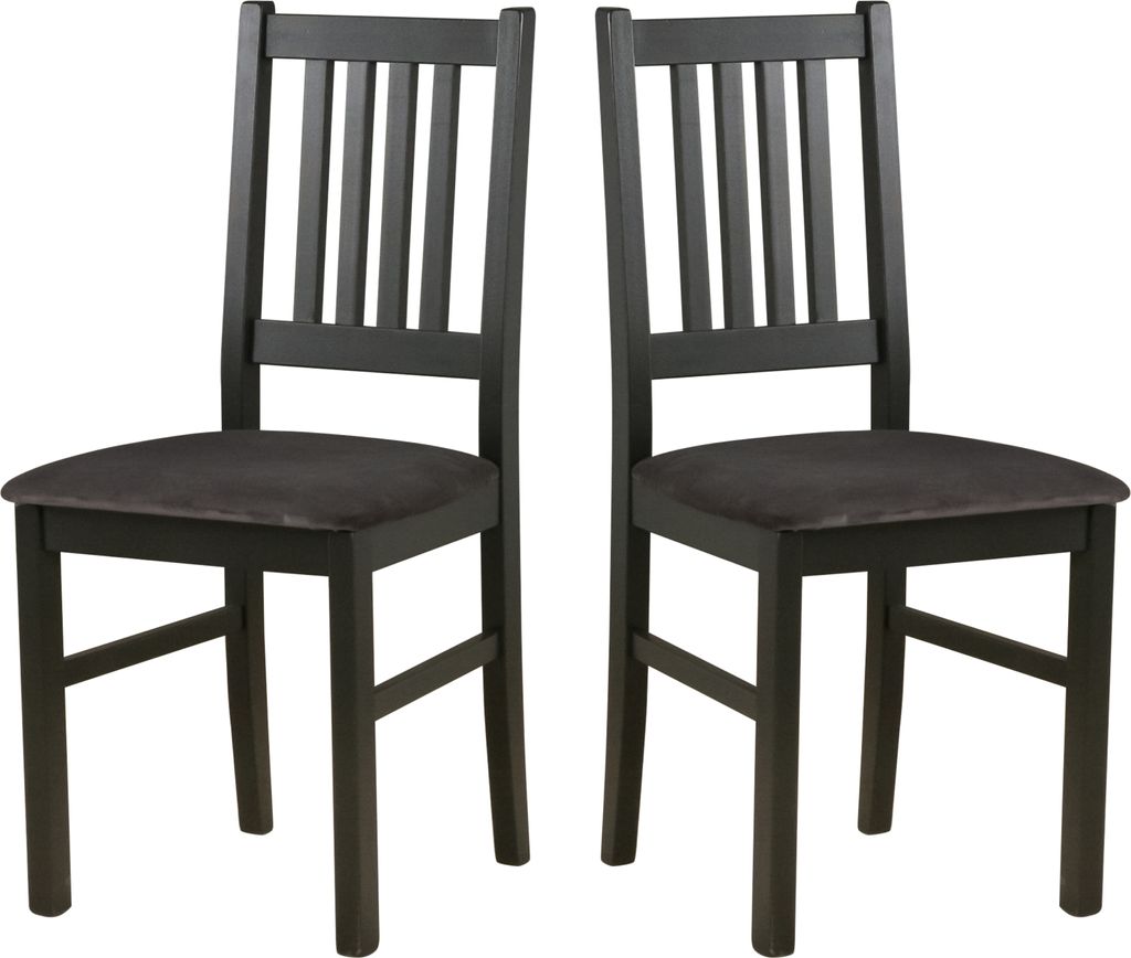 LeafDesign Esszimmerstühle Holz - Stuhl Buche Massiv - Stühle Esszimmer 2er Set - Holzstuhl - Esstischstühle -Küchenstühle 2er Set, BOS 1, sch...