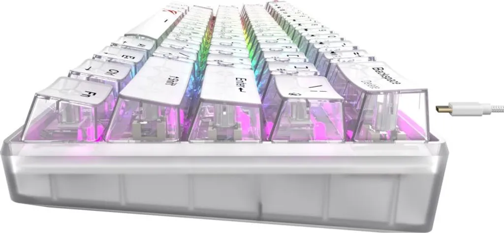 Clavier Gamer Mécanique Transparent Havit KB903L Blanc pour PC et Mac