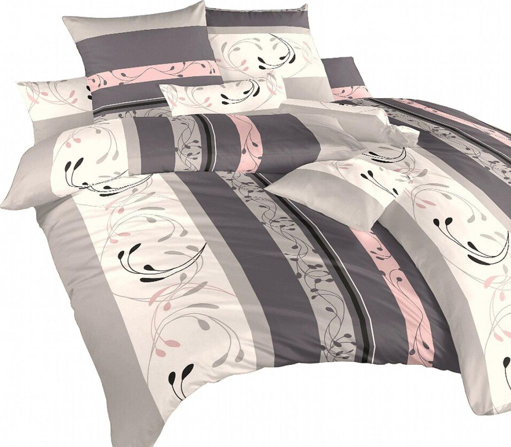 Leinen-Satin Silesia grau-pulver 140x200, 70x90 cm