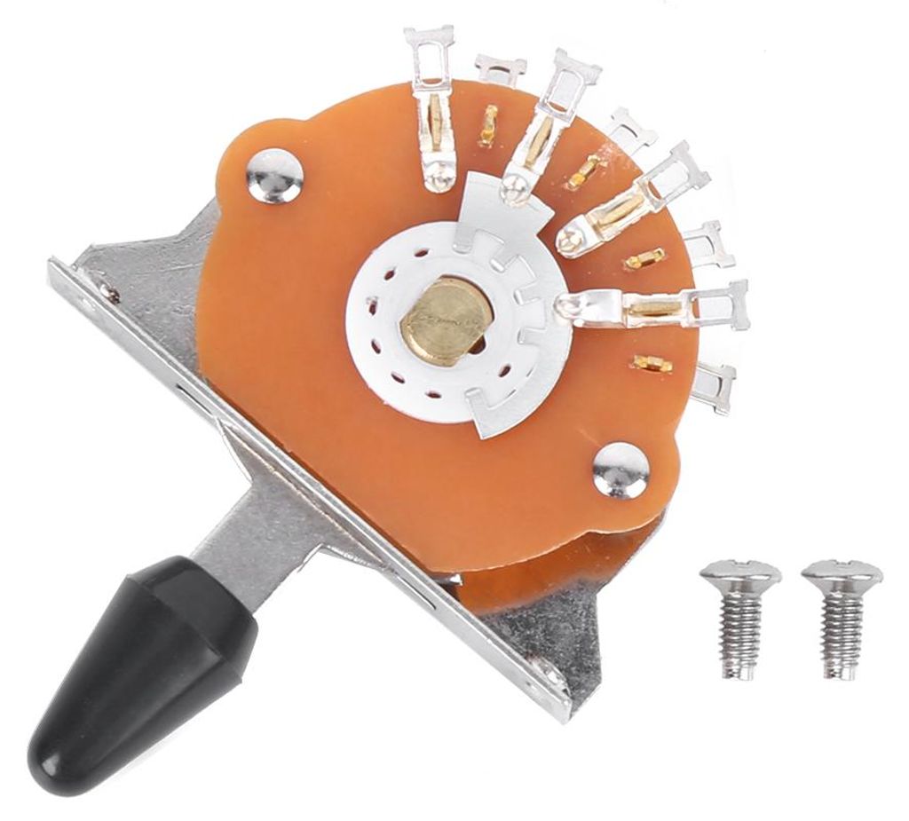 5-Wege-Schalter für E-Gitarre, Metall/Kunststoff, mit Schrauben, Musikinstrumentenzubehör, Schwarz