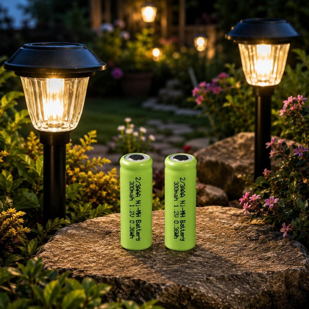 2 Stück LogiCell 2/3AAA NI-MH-Akku 300mAh, 1,2V Flat Top Produktbild 