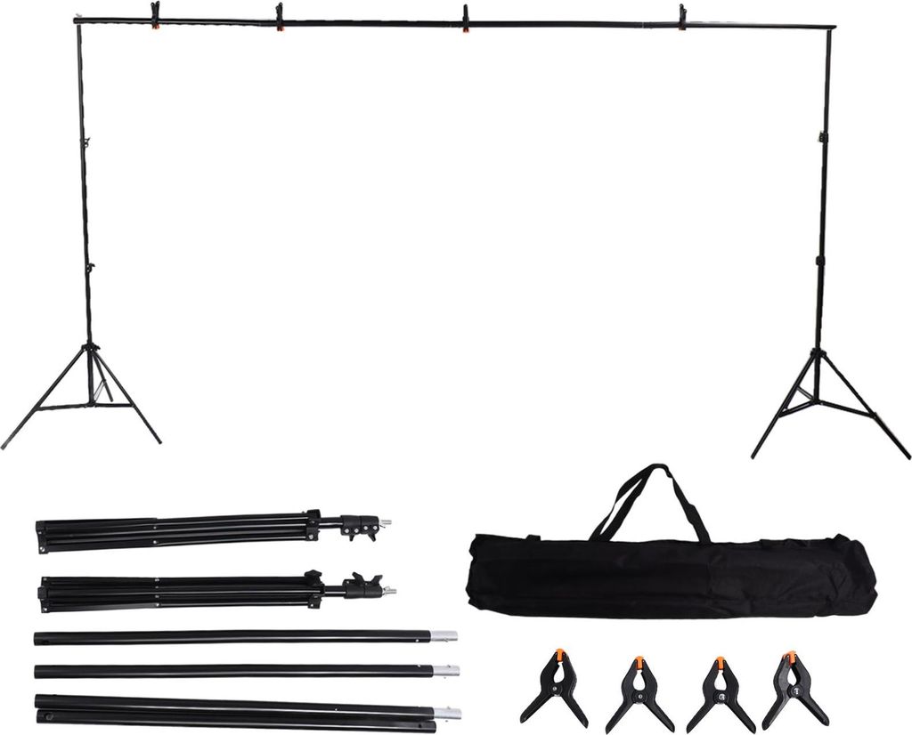 Photo Backdrop Stand Kit 2x3m abnehmbares Studio -Support -System für Live -Streaming