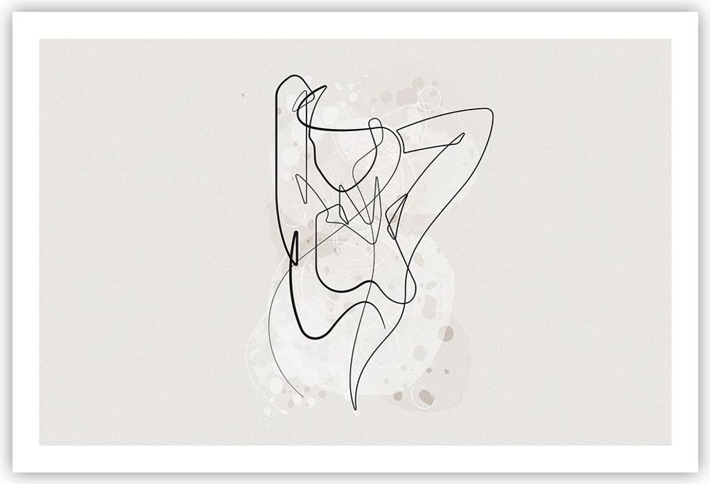 Poster - Poster ohne Rahmen - Linie Frau Linie - 91,5x61 cm - Wand Bild - Wanddeko - Wandbilder - Kunstposter - Wandposter - Bilder - Kunstdruck - ...