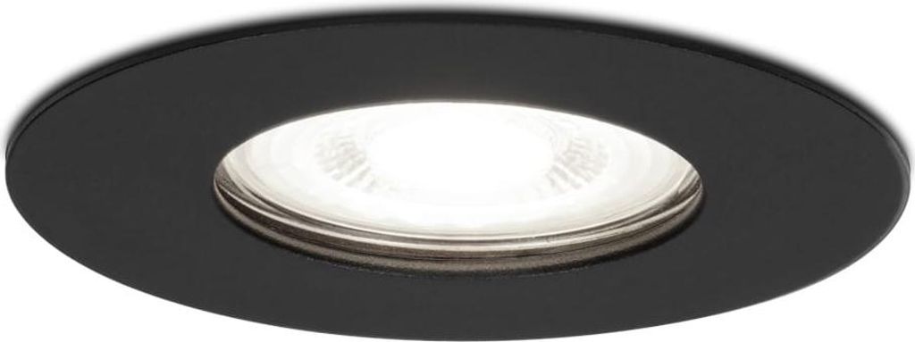hoftronic LED Einbaustrahler 4W 345lm 6500K GU10 Rund IP65 Schwarz