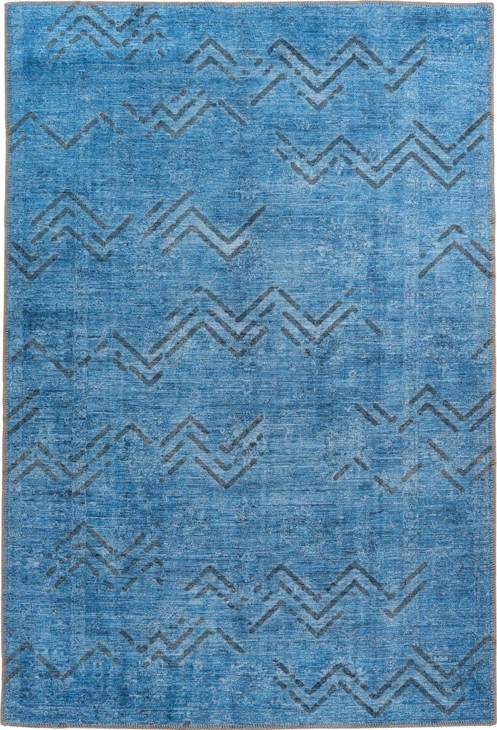 Kayoom - Kurzflor Teppich Antique 325 Blau Grösse: 120cm x Produktbild 