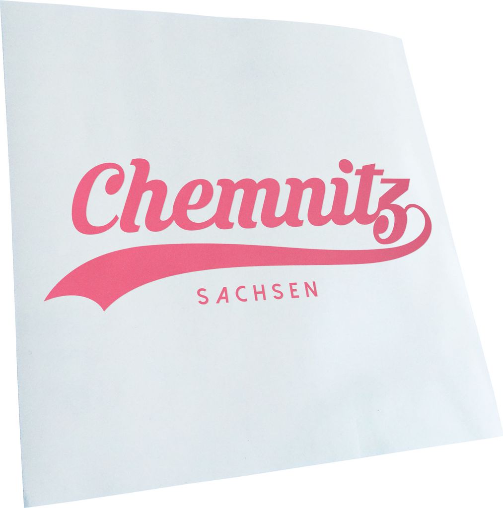 Kiwistar - Autoaufkleber - Chemnitz Sachsen - Hellrosa - 30x11cm - Aufkleber für Auto, Laptop, Fahrrad, LKW, Motorrad mehrfarbig JDM Decal Racing