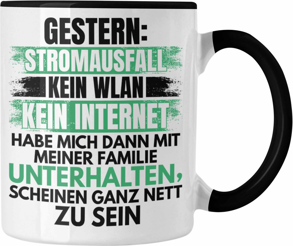 Trendation - Lustige Gamer Tasse Zocker Geschenk Gamer Gamergirl Geschenkidee Geburtstag (Schwarz)