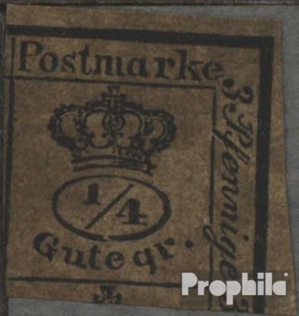 Briefmarken Braunschweig 1857 Mi 9a ein Viertel Pracht (kompl.Ausg.) gestempelt Wappen