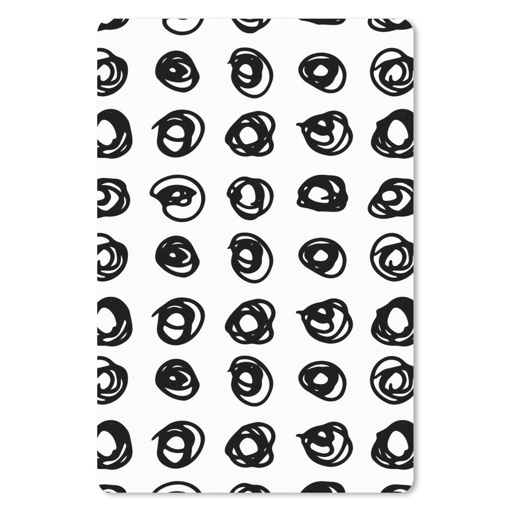 MuchoWow Mauspad Mousepad Polka dots - Weiß - Schwarz - Muster 40x60 cm - Mousepads - Maus Mat - Pad - Mausunterlage - Schreibtisch Accesoire