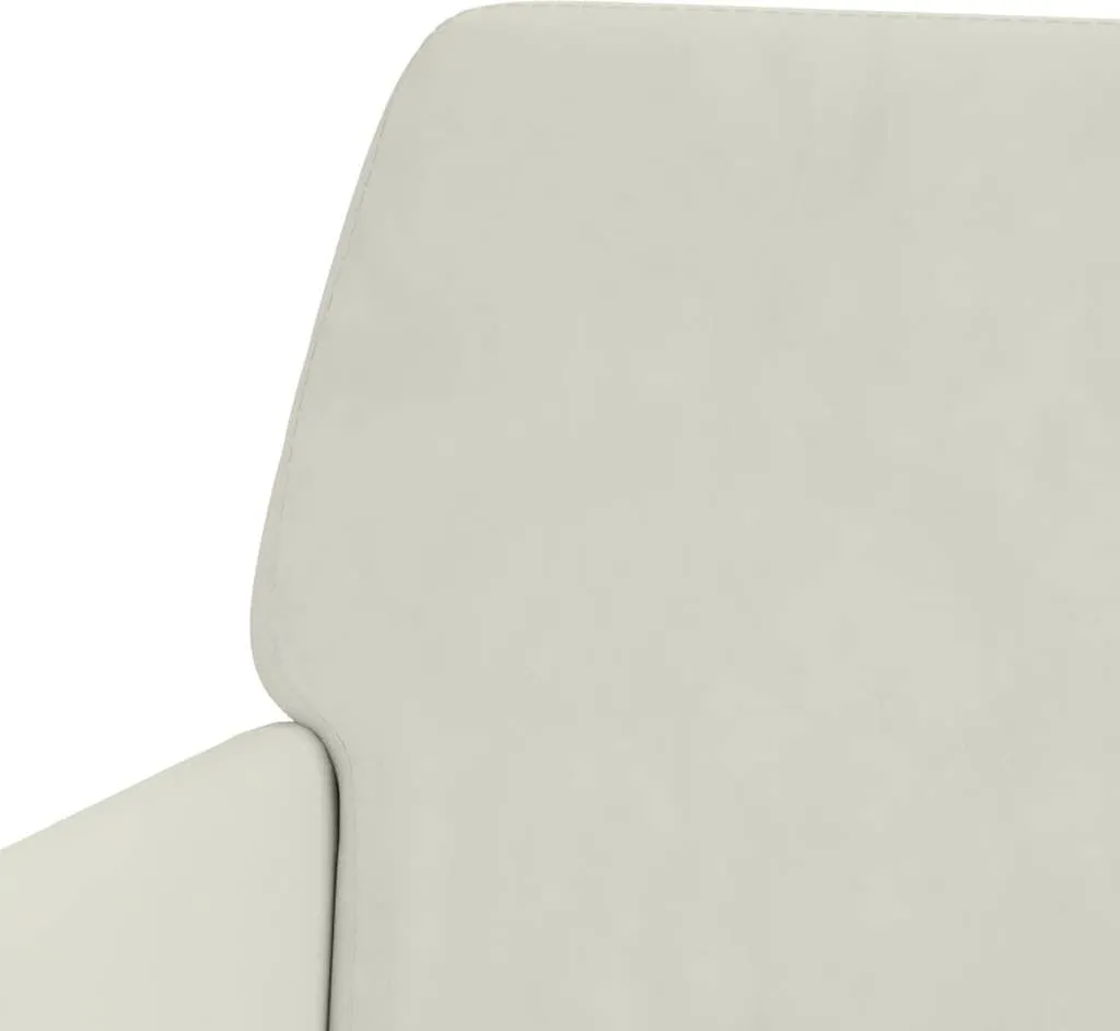 Fauteuil Compact Velours Crème - Gain de Place et Confort Absolu - 6