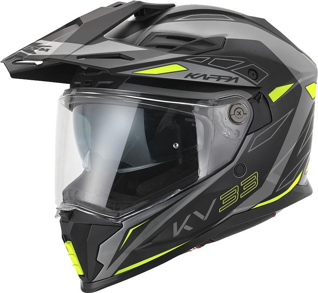 KASK KAPPA KV33 Enduro Helm ECE 22R06 Schwarz Grau Gelb Fluo Matt S
