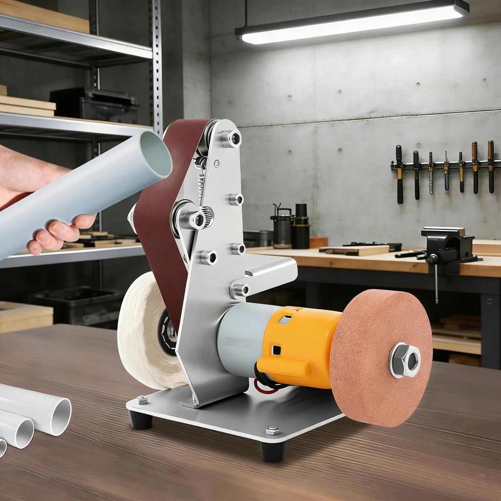 Mini Bandschleifer - Elektrische Tisch-Bandschleifmaschine/Poliermaschine - 5000 U/min - AC Netzbetrieb - Tischmodell - Für Holz & Metall - Für H...