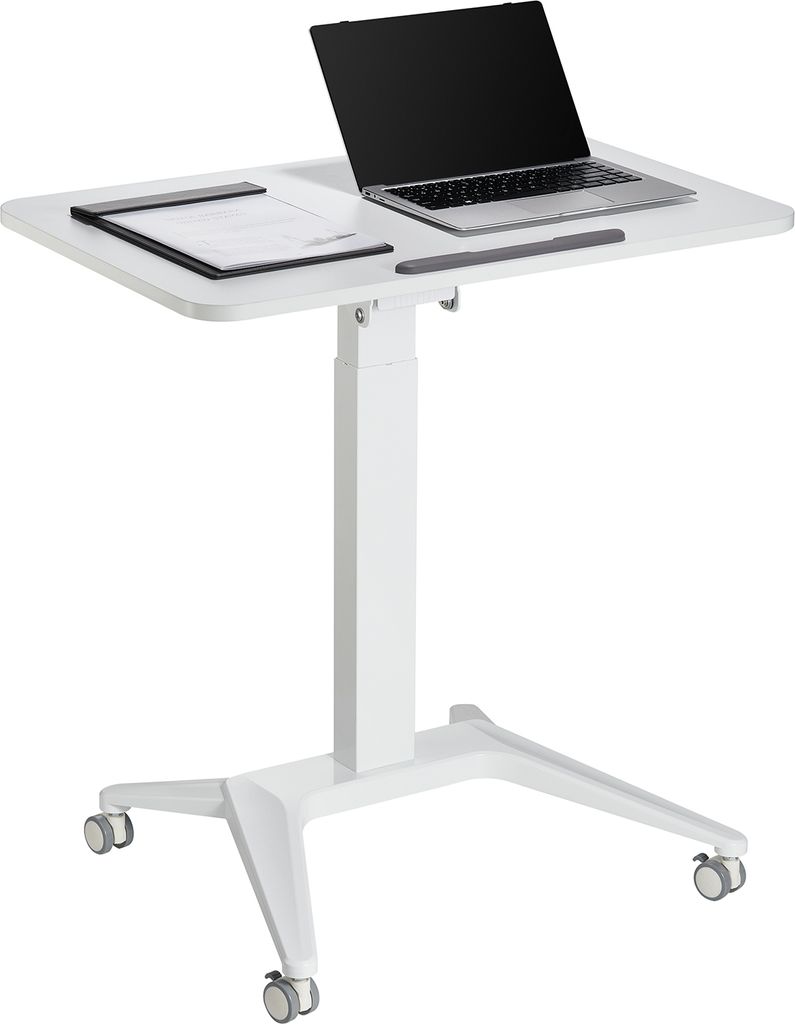 Maclean MC-453 Mobiler Laptop-Schreibtisch mit Pneumatischer Höhenverstellung Laptoptisch mit Rollen, 80x52 cm, max. 8 kg, Höhenverstellbar max. ...