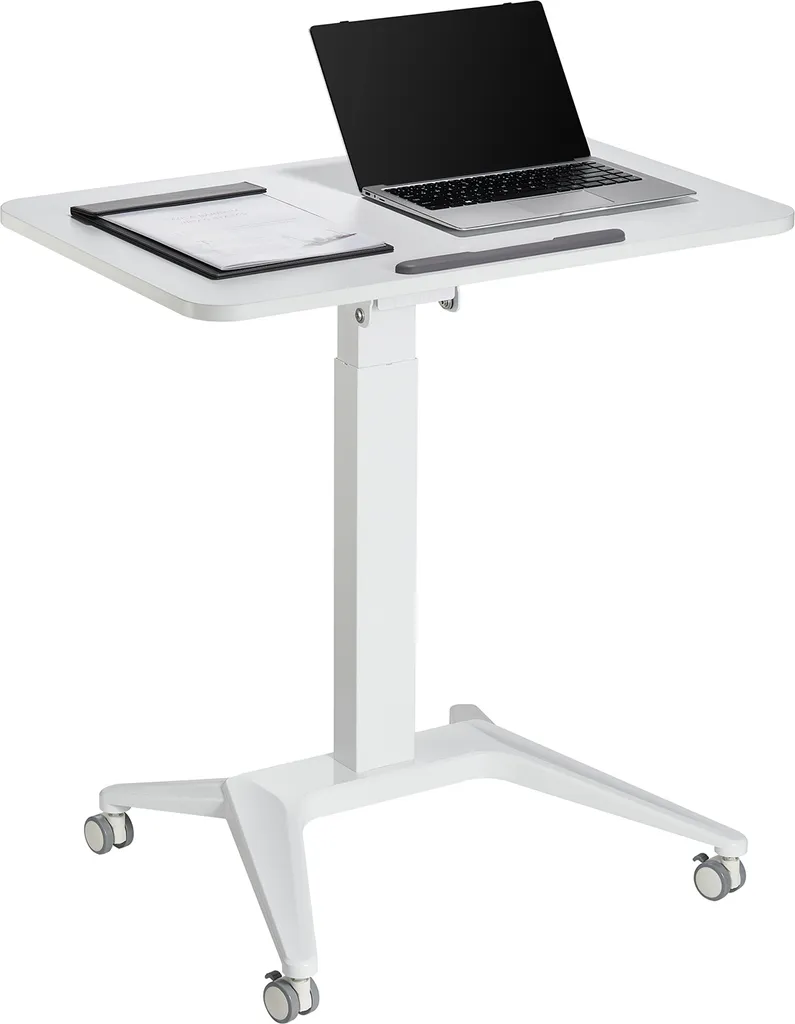 Table d'ordinateur à roulettes et hauteur réglable pour le bureau