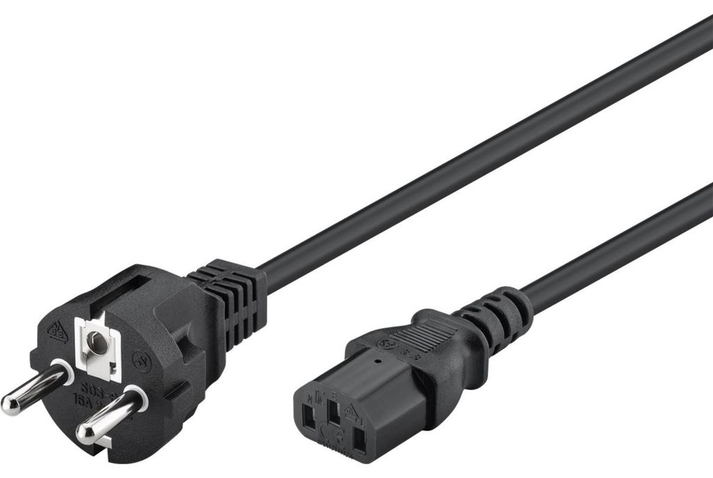 goobay Kaltgeräte-Anschlusskabel C13 > Schutzkontakt-Stecker, Kabel