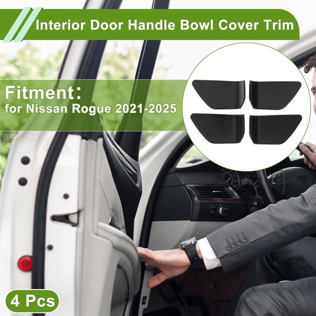 Innen Türgriffschalenabdeckung Dekorrahmen Für Nissan Rogue 2021-2025 Innen Türgriff Dekorrahmen Carbon Fiber Schwarz ABS 4 Stück