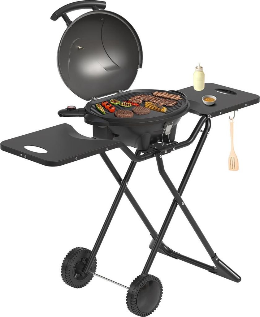 KitchenBrothers Elektrischer BBQ - Klappbar - Barbecue mit Produktbild 