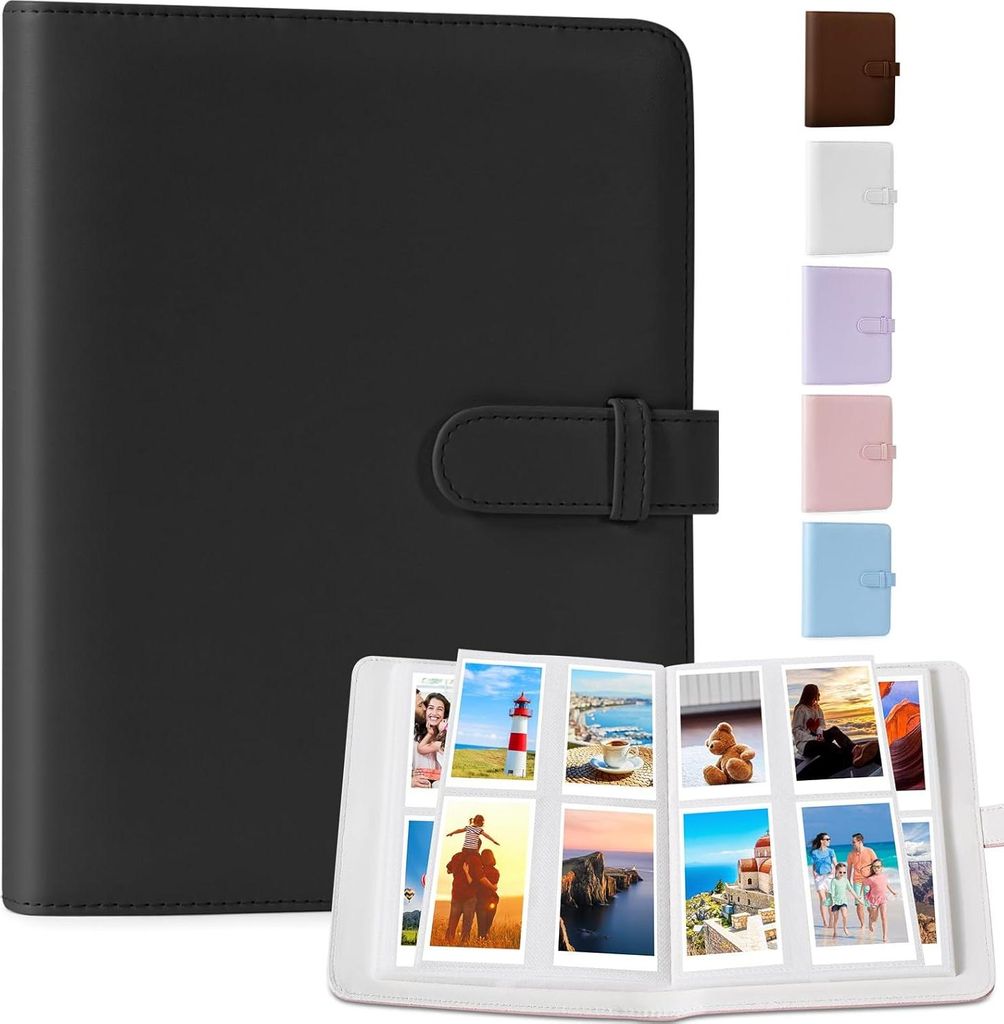 Mini Fotoalbum - 256 Fächer - Chic und Elegant - Kunstlederhülle