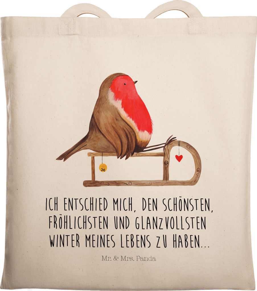 Mr. & Mrs. Panda Tote Bag Rotkehlchen Schlitten - Produktbild 