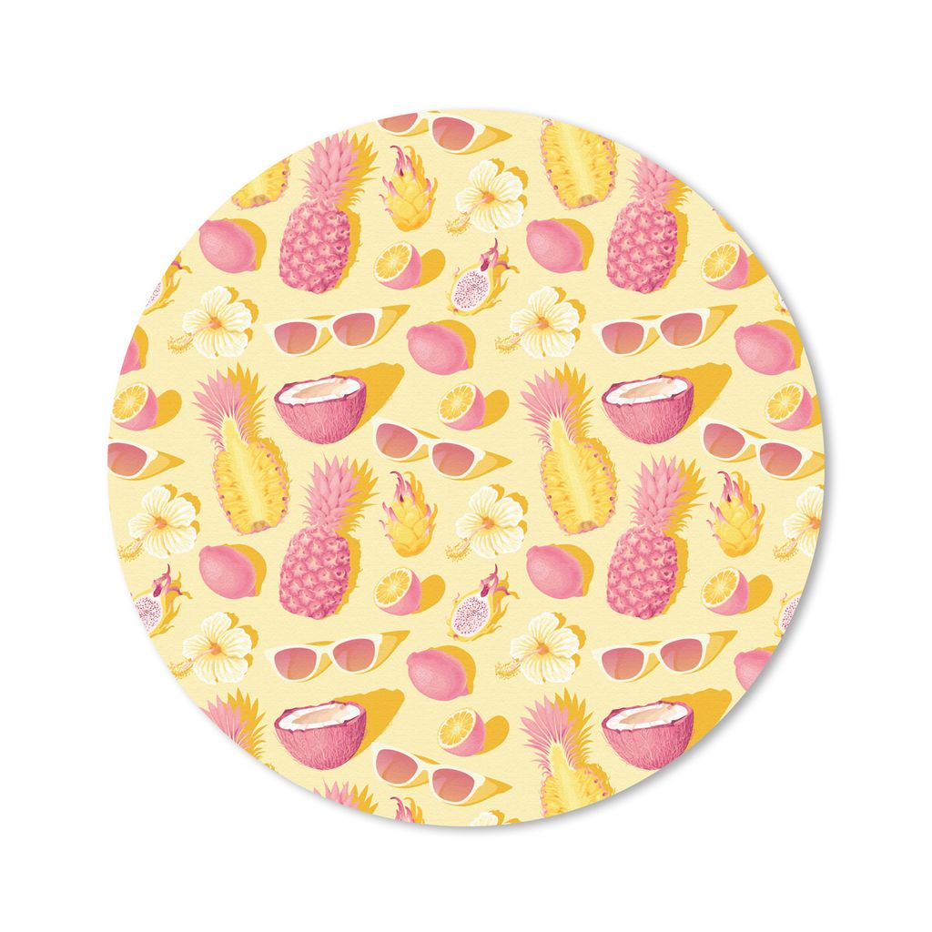 MuchoWow® Mauspad Mousepad Sommer - Ananas - Gelb 40x40 cm Produktbild 