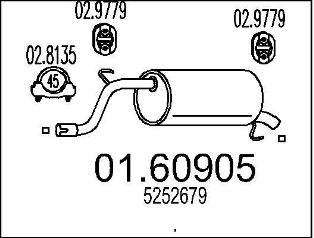 MTS 01.60905 Endschalldämpfer für OPEL Corsa D Schrägheck (S07) Auspuff