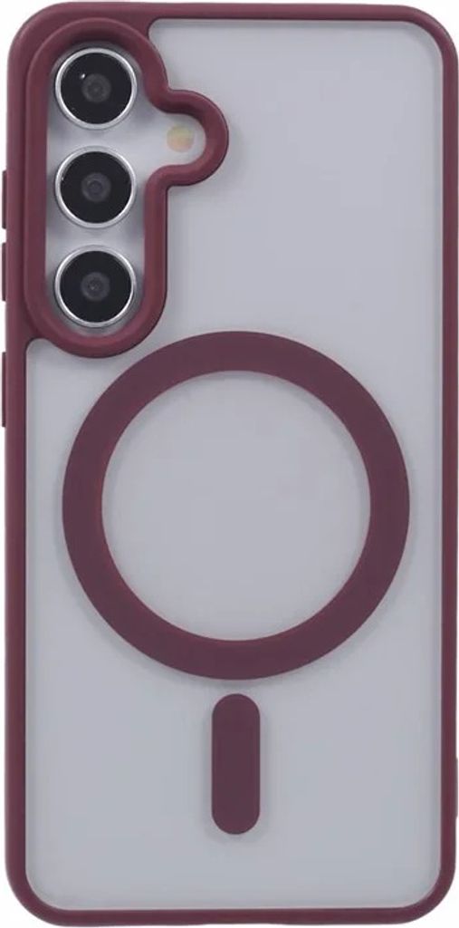 MagSafe Hülle für Samsung Galaxy S24 Plus - Phonesta Basic Back Cover - Transparent/Bordeaux