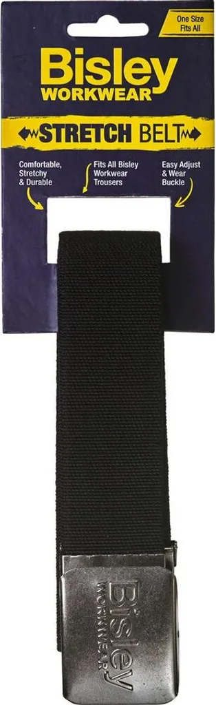 Ceinture stretch Bisley noire 120 cm : finis les pantalons qui glissent