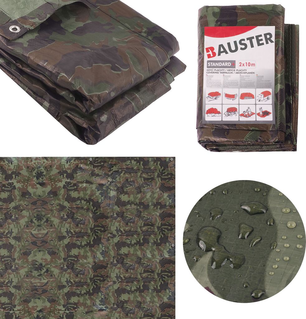 Abdeckplane 20m² (2x10m) Gartenplane Holzplane Stoff Tarnung Farbe Camouflage 80g Schutzplane Holzplane Schutzplane Gewebeplane