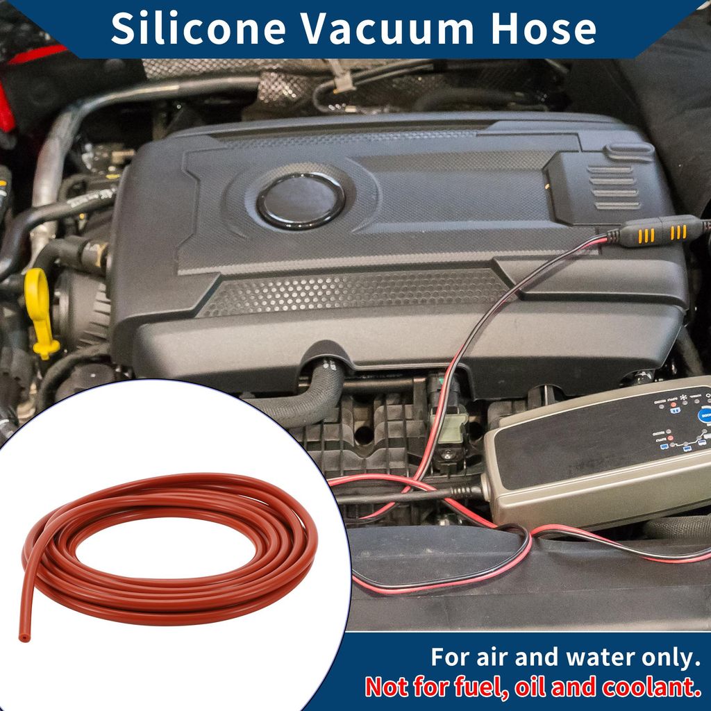 Silikon-Vakuumschlauch für Automobil-Vakuumsysteme Hochtemperatur 16,4 Fuß 1/16" 2mm ID 2,5mm Dicke 1 Stück Rot