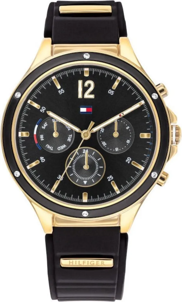 Tommy Hilfiger 1782282 Eve - Orologio Minimalista Nero e Oro Rosa